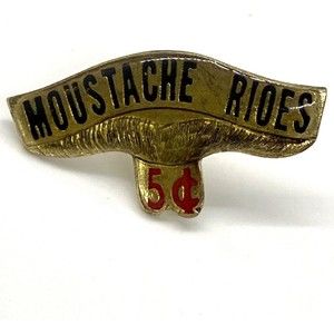 Mustache Rides 5 Cents Lapel Pin‎ Hat humorous Joke Trucker Y2K Funny